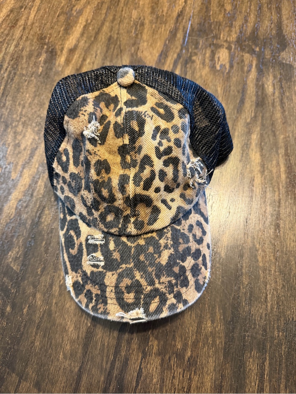 Leopard Print Women’s Mesh Cap - Brown